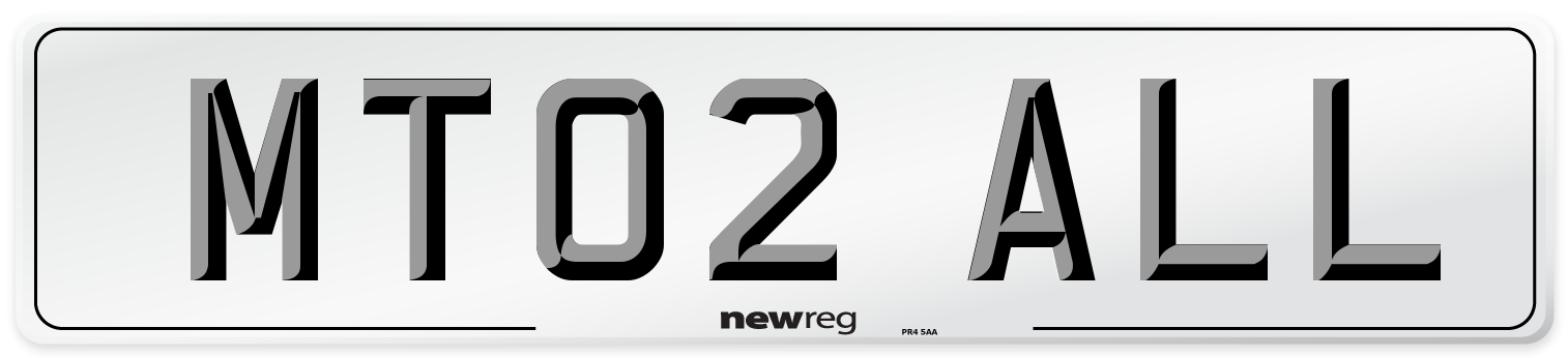 MT02 ALL Number Plate from New Reg